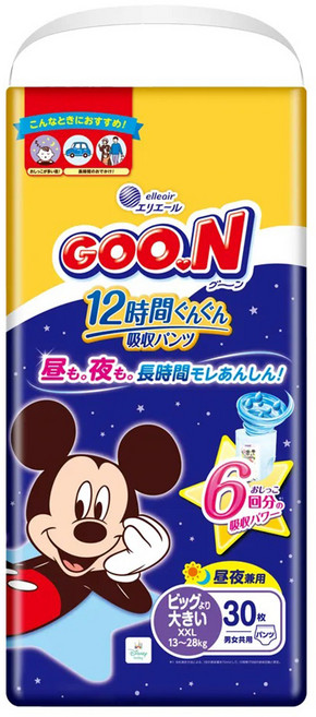 GOO.N 大王 12小時超吸收褲型尿布 13~28kg, XXL, 30片