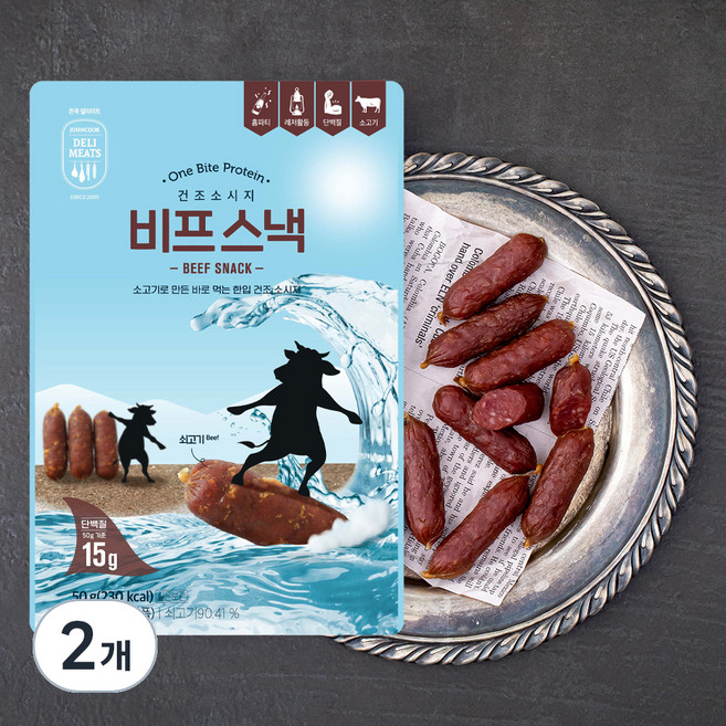 존쿡델리미트 비프스낵, 50g, 2개