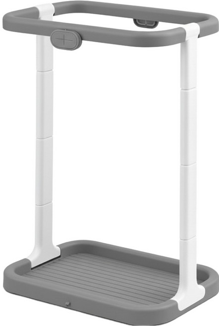 오템 높이조절 쓰레기봉투 거치대, 그레이 화이트