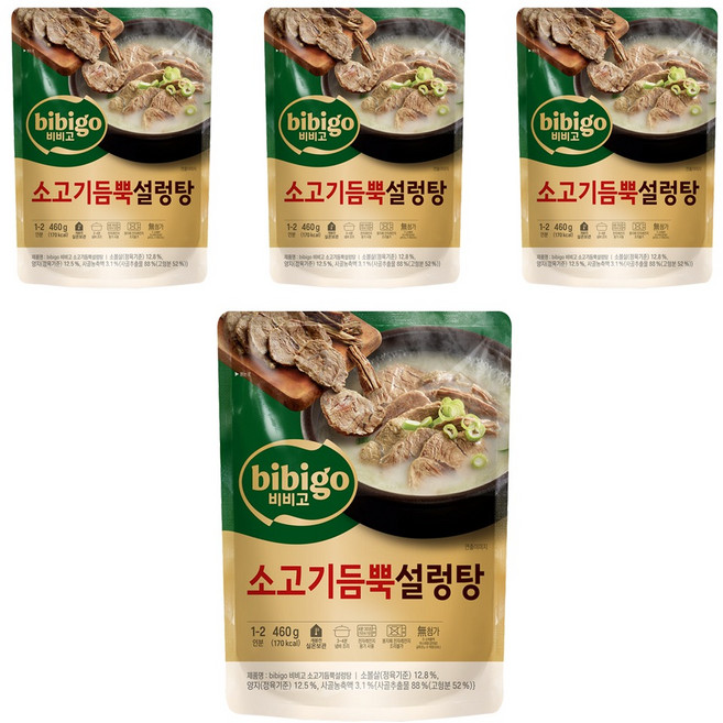 비비고 소고기듬뿍설렁탕, 460g, 4개