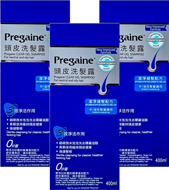 落建 頭皮洗髮露 潔淨健髮配方 中/油性髮質適用, 400ml, 3瓶