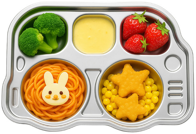 사라사 304스텐 유아 식판, 버스, 단품, 1개