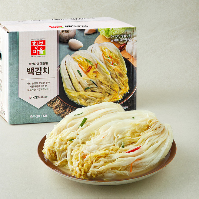 황보마을 백김치, 5kg, 1개