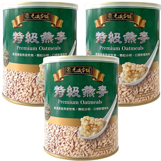 元歲本舖 特級燕麥, 900g, 3罐