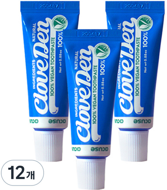 클로브덴 오리지널 미니어쳐 비건 치약, 25g, 12개