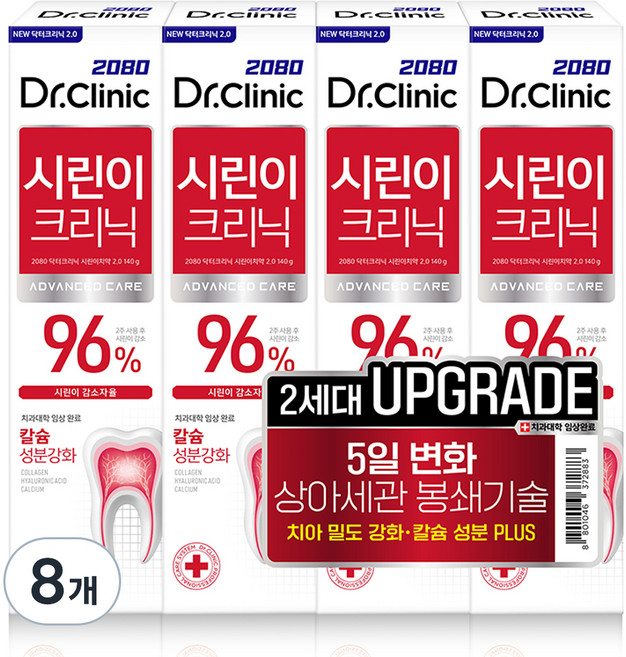 2080 닥터크리닉 시린이치약 투, 140g, 8개