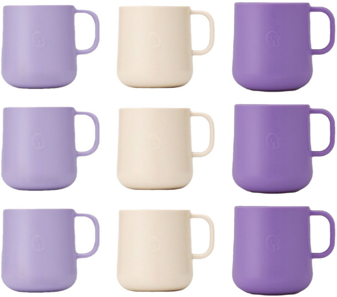 네스틱 유아컵 3p 세트, 바닐라 + 라일락 + 퍼플, 3세트, 200ml