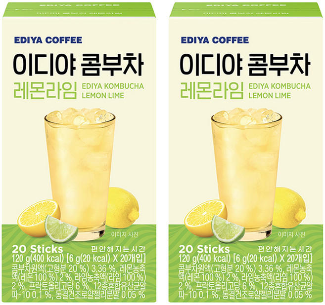이디야 콤부차 레몬라임, 6g, 20개입, 2개