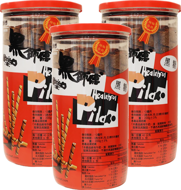 Healthful 黑師傅 捲心酥 黑糖, 200g, 3罐