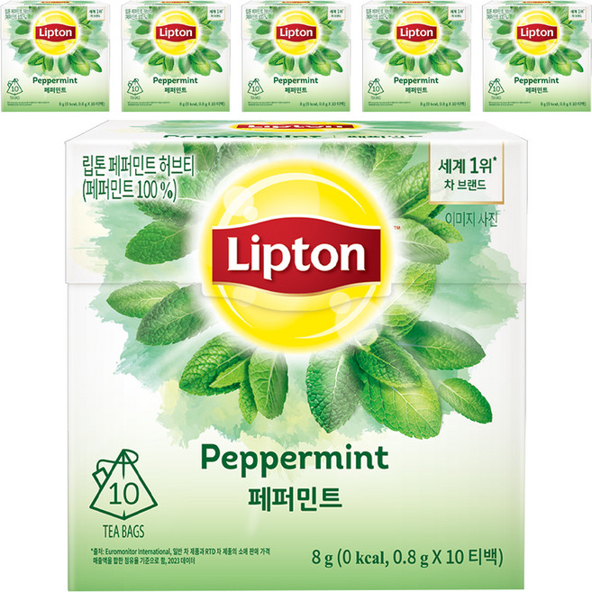 립톤 허브티 페퍼민트, 800mg, 10개입, 6개