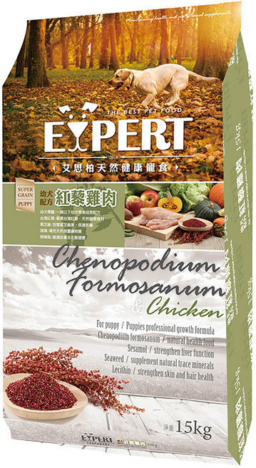 福壽實業 EXPERT 艾思柏 幼犬專用配方 乾飼料, 紅藜雞肉, 15kg, 1袋