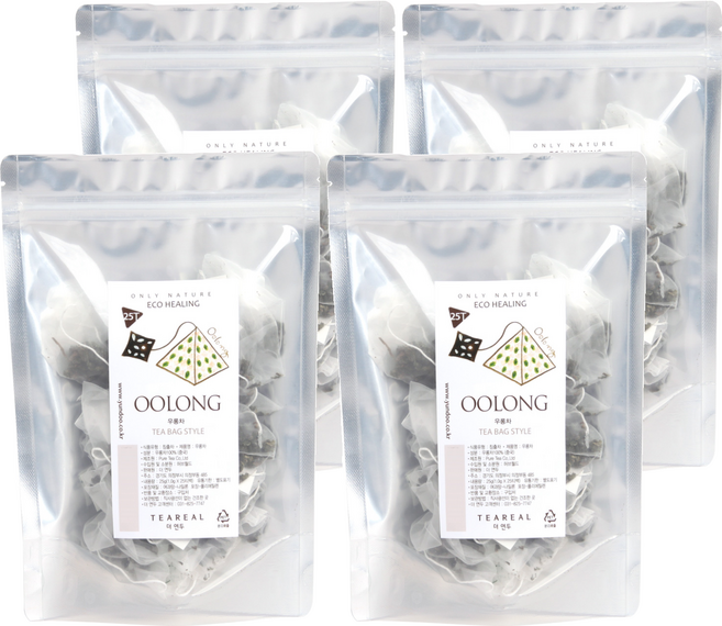 티리얼 허브티 22 우롱차 삼각티백, 1.2g, 25개입, 4개