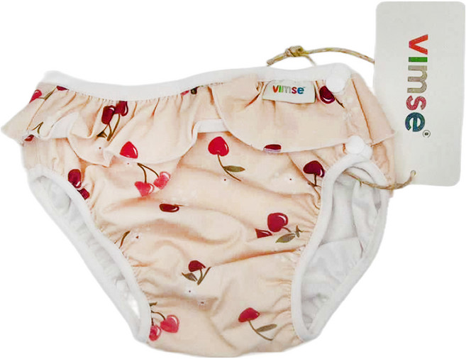ImseVimse 兒童款超彈性防漏游泳尿褲 淡粉櫻桃, XL(11-14kg), 1件
