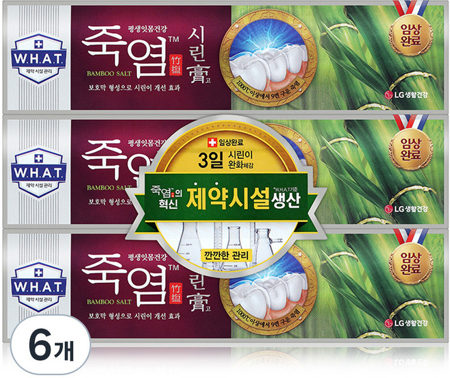 죽염 시린고 치약, 120g, 6개
