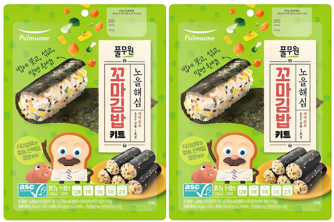 풀무원 노을 해심 꼬마김밥 키트, 39.7g, 2개