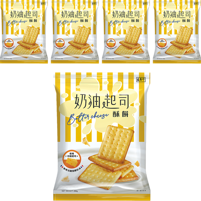 盛香珍 奶油起司酥餅, 280g, 5袋