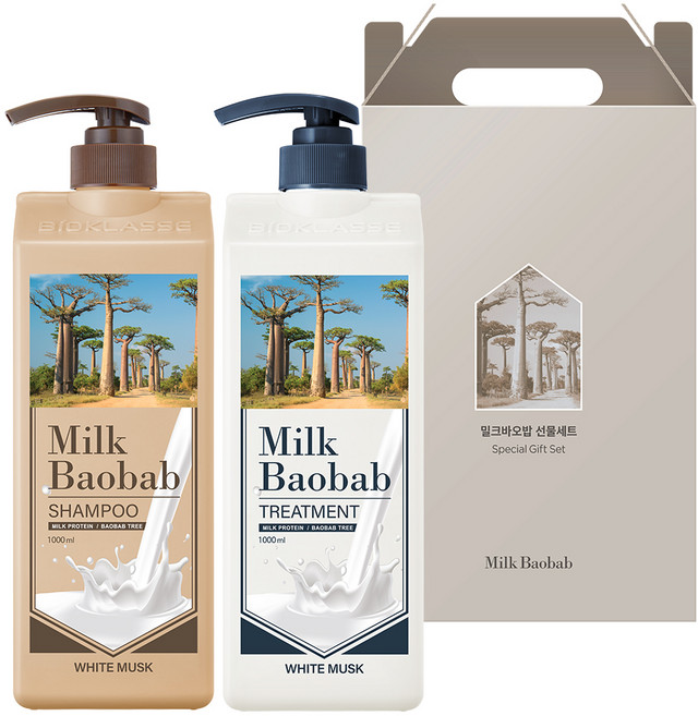 밀크바오밥 헤어 2종 선물세트 화이트머스크향, 1세트