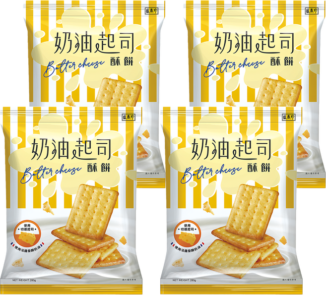 盛香珍 奶油起司酥餅, 280g, 4袋