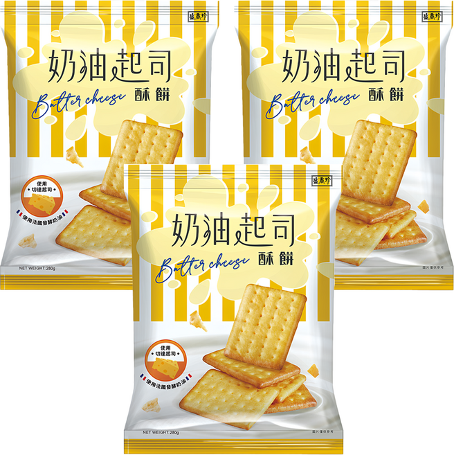 盛香珍 奶油起司酥餅, 280g, 3袋