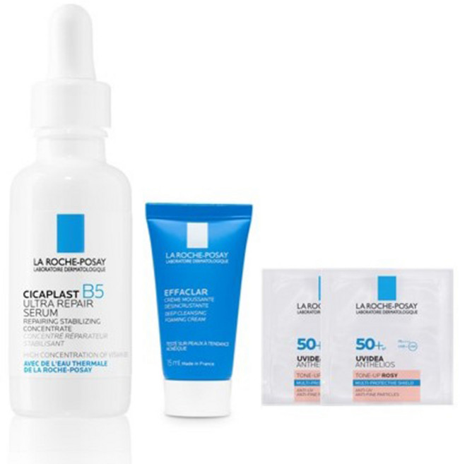 라로슈포제 시카플라스트 리페어 세럼 B5 30ml + 에빠끌라 딥클렌징 포밍크림 15ml + 유비데아 안뗼리오스 톤업 로지 2ml 2p, 1개