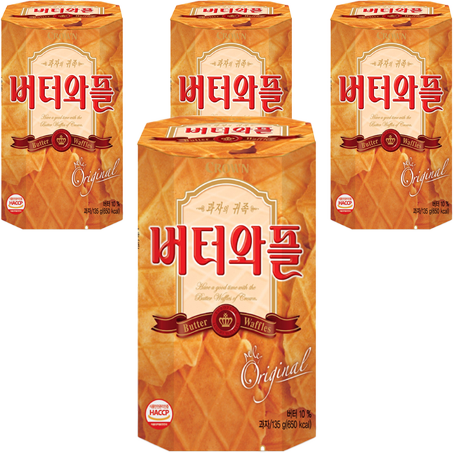 크라운 버터와플, 540g, 4개