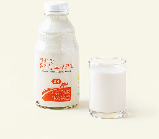 범산목장 유기가공식품인증 딸기요구르트, 450ml, 1개입, 1개