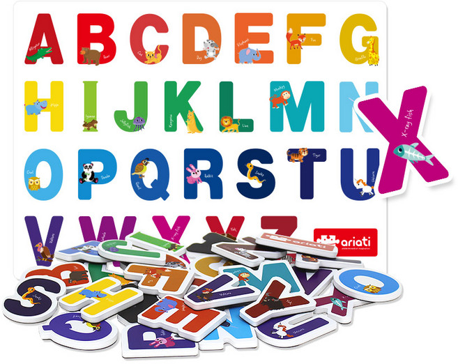 아리아띠 착착 영어 대문자 자석퍼즐, 혼합색상, 1개