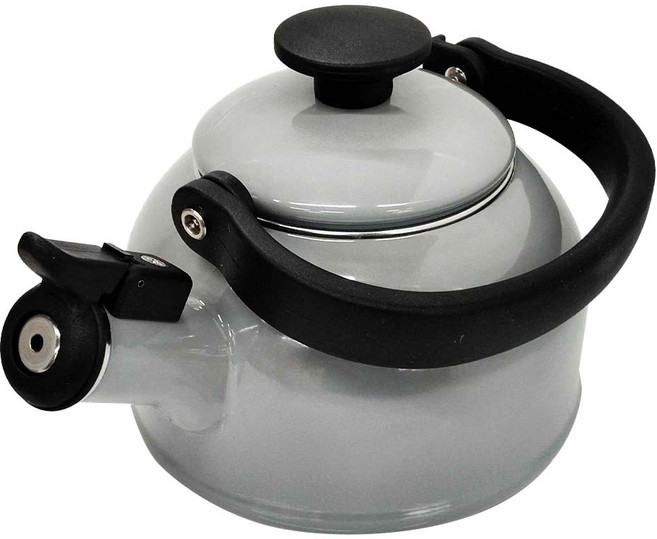 FUJIHORO 琺瑯 笛音壺 CTN16WKL 灰色 1.6L, 1個