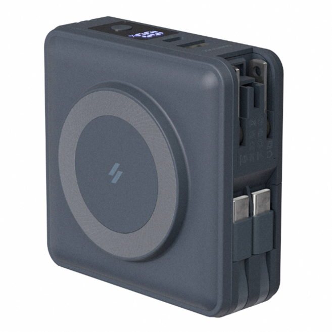 ADAM elements 亞果元素 GRAVITY X5 五合一 萬用行動電源 15000mAh USB-C + Lightning線, 蝶豆藍