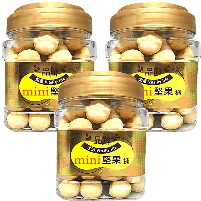 品鮮生活 mini堅果桶 原味夏威夷豆, 300g, 3桶