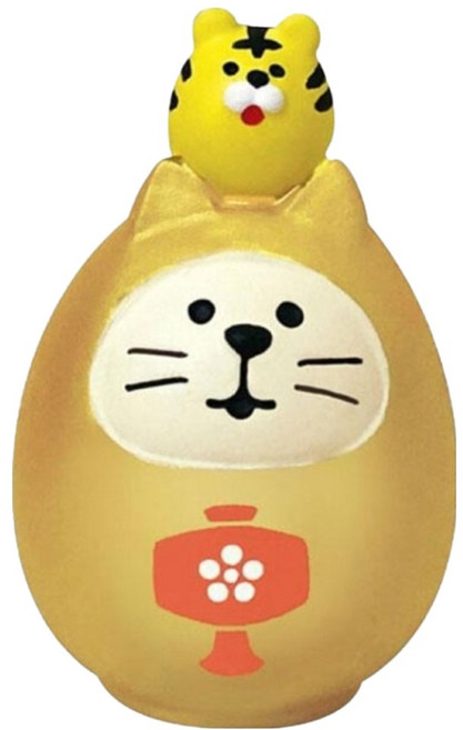 concombre 福氣招財正版手辦 貓咪玩具/裝飾桌面/潮玩擺件/禮物 金色達摩, 金色