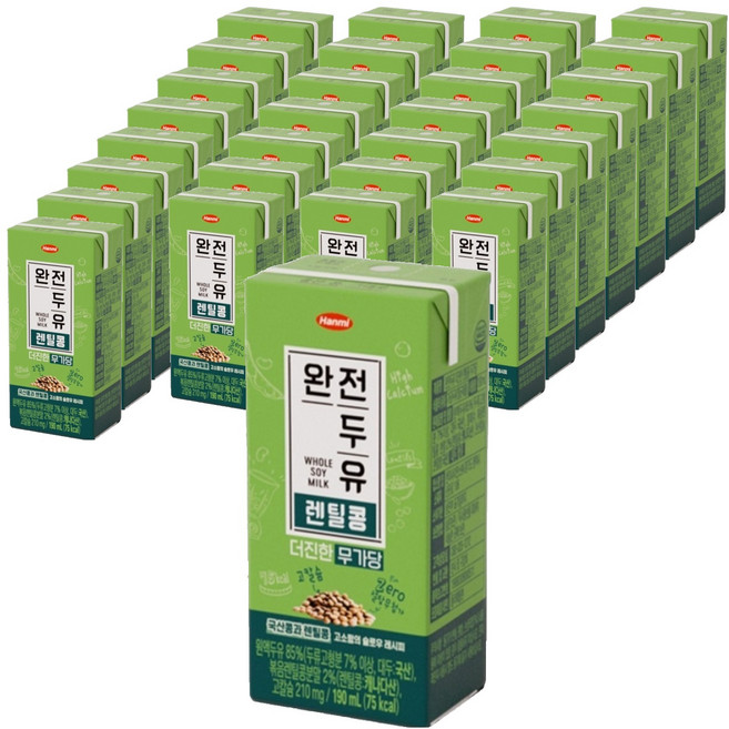 완전두유 더진한 렌틸콩 무가당, 190ml, 48개