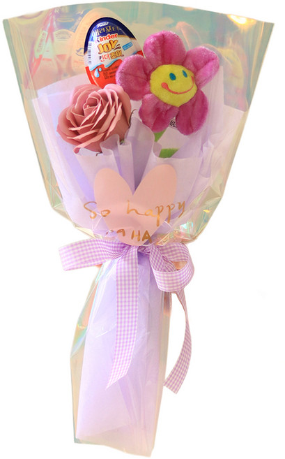 Scent Basket 香皂花微笑Kinder Joy花束, 紫色(花束), 隨機出貨(Kinder Joy), 1個