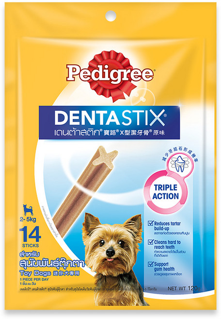 페디그리 강아지 덴타스틱 토이, 치아 관리, 120g, 1개