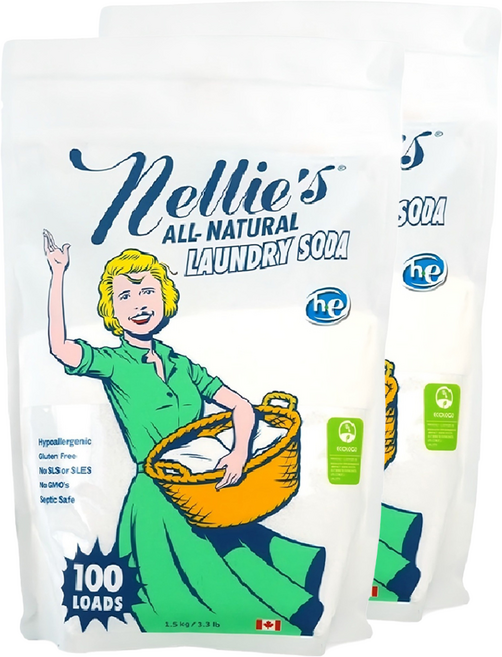 넬리 100회 쓰는 소다 분말세제 리필, 1.5kg, 2개