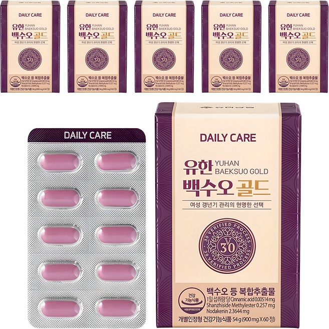 데일리케어 유한 백수오 골드, 60정, 6개