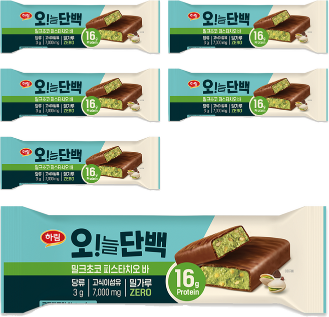 Harim 喔!今日蛋白牛奶巧克力棒 開心果口味, 48g, 6條