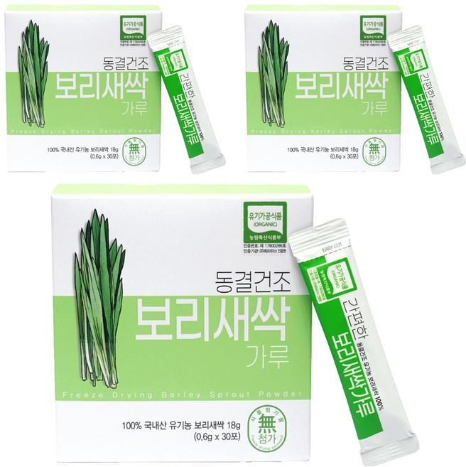 산마을 동결건조 보리새싹가루 30p, 18g, 3개