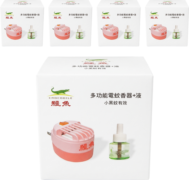 鱷魚 多功能電蚊香器 + 液體電蚊香, 46ml, 5組