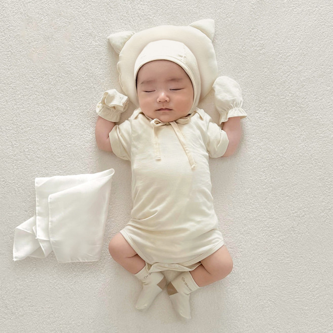 ikii 유아용 오가닉 바디슈트 7종 출산 세트 반소매