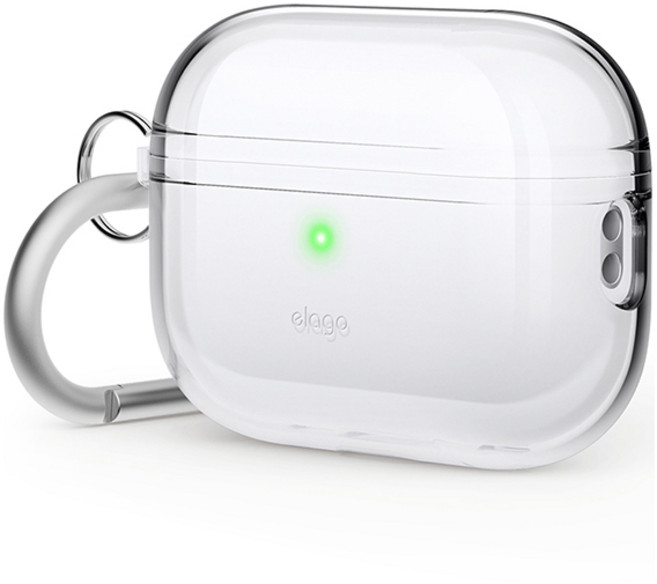 엘라고 클리어 행 젤리 케이스, 에어팟 프로2, 투명, 1개