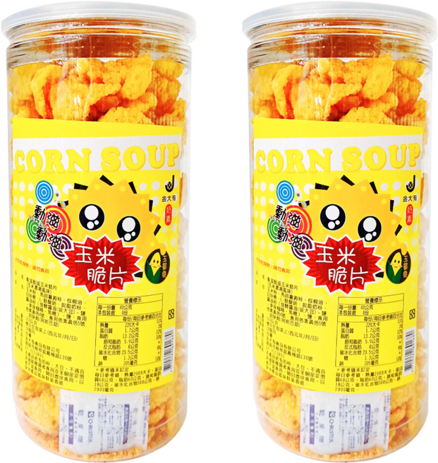 JIN TA YEOU 金大有 動滋動滋玉米脆片 玉米濃湯風味, 160g, 2罐