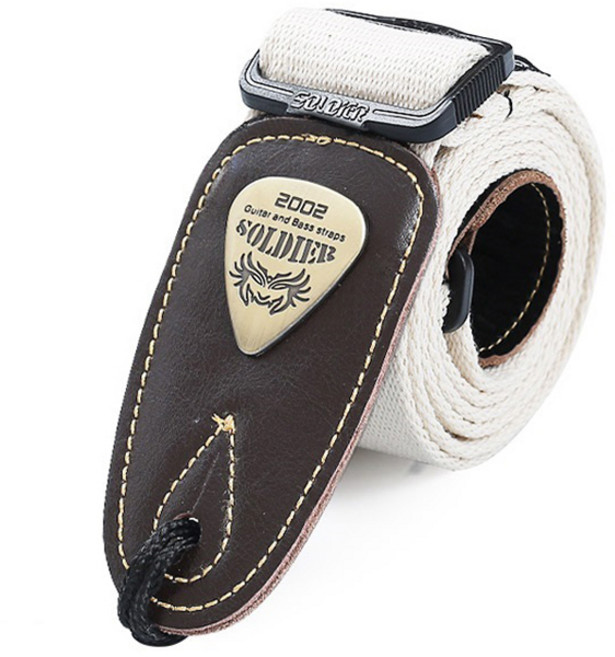 SOLDIER 단색 두께만 다른 기타스트랩 08 Thickening Series 화이트, 1개