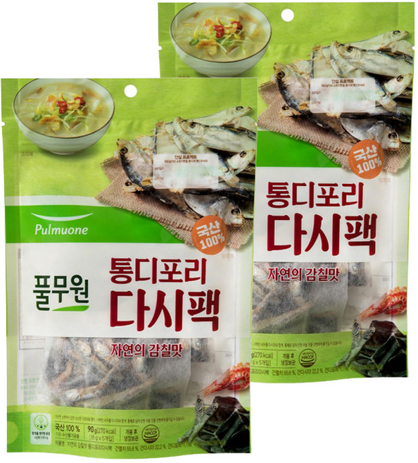 풀무원 통디포리 다시팩 5p, 90g, 2개
