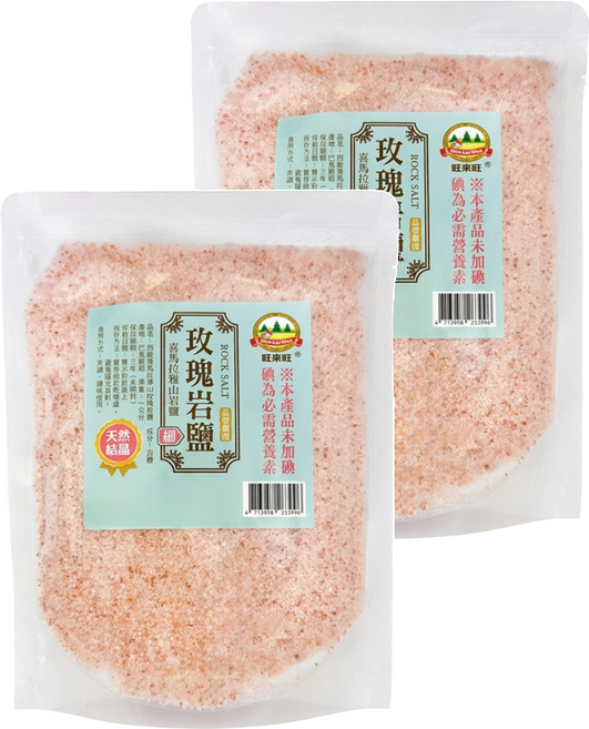 WON LAI WON 旺來旺 喜馬拉雅山玫瑰岩細鹽, 1kg, 2袋