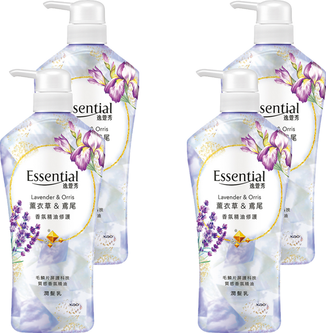 Essential 逸萱秀 香氛精油修護潤髮乳 薰衣草+鳶尾, 700ml, 4瓶