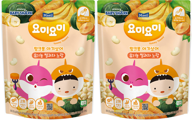 요미요미 유기농 쌀과자, 25g × 노랑 × 2개, 25g, 2개