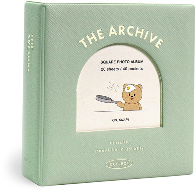 아이코닉 아카이브 폴라로이드 스퀘어 앨범 인스탁스 사진첩, 02 Cream mint, 20매