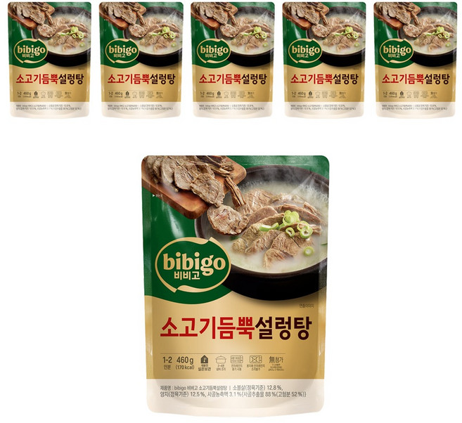 비비고 소고기듬뿍설렁탕, 460g, 6개