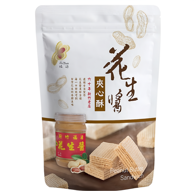 新竹福源 花生醬夾心酥, 192g, 1袋
